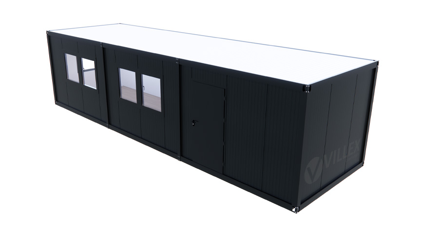 Bürocontainer-Villex-Ultra-Giant-Cube-Doppio-Fenster-Nero-1.0-10 Bürocontainer Villex Ultra Giant Cube Doppio Fenster Nero 1.0