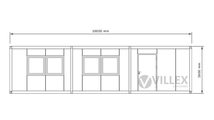 Bürocontainer-Villex-Ultra-Giant-Cube-Doppio-Fenster-Nero-1.0-9 Bürocontainer Villex Ultra Giant Cube Doppio Fenster Nero 1.0