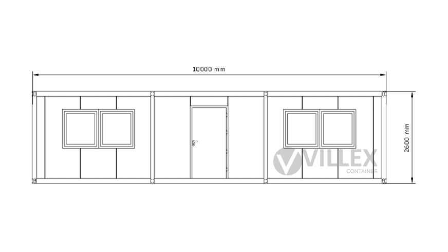 Bürocontainer Villex Ultra Giant Cube Long Doppio Blanc 1.0