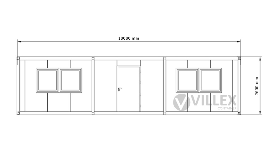 Bürocontainer Villex Ultra Giant Cube Long Doppio Nero 1.0