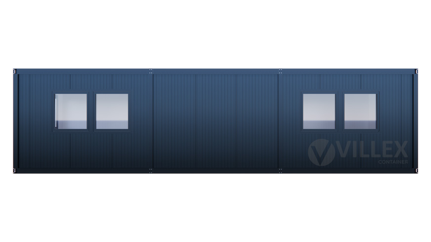 Bürocontainer Villex Ultra Giant Cube Short Doppio Fenster Nero 2.0