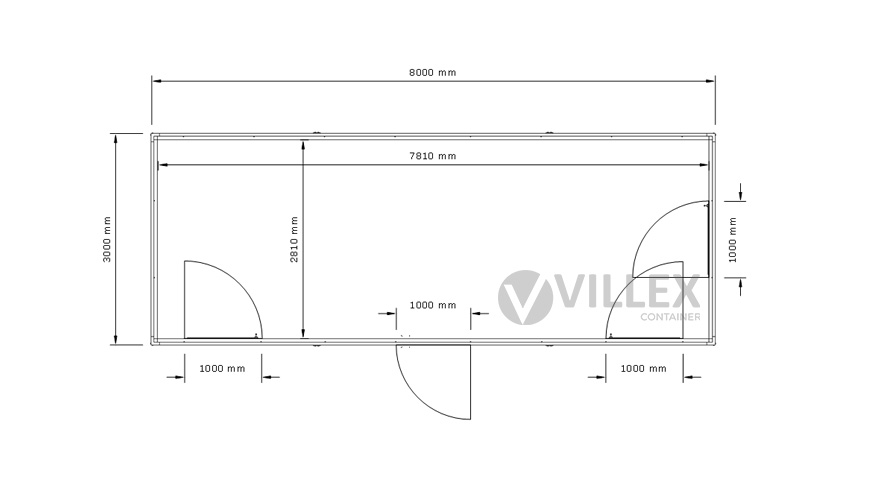 Bürocontainer Villex Ultra Plus Cube Blanc 3.0