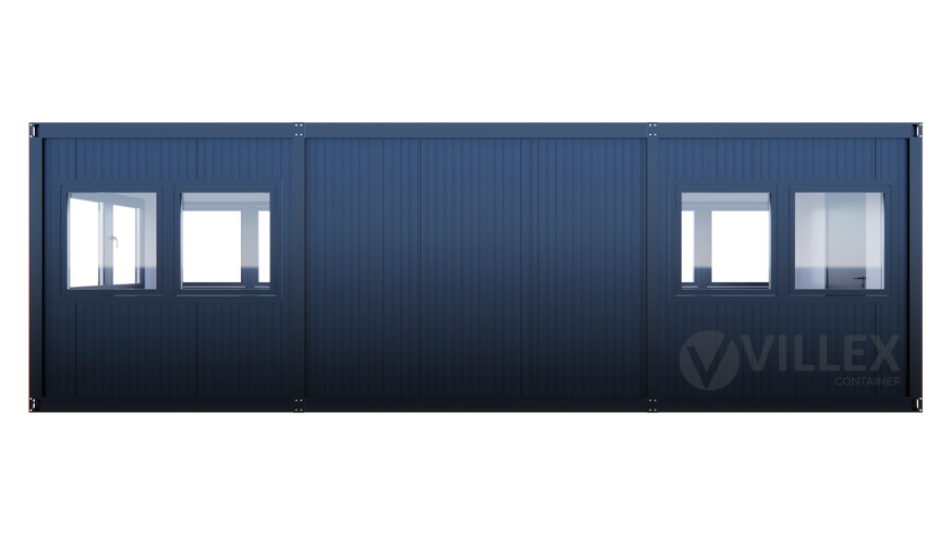 Bürocontainer Villex Ultra Plus Cube Short Doppio Fenster Nero 1.0