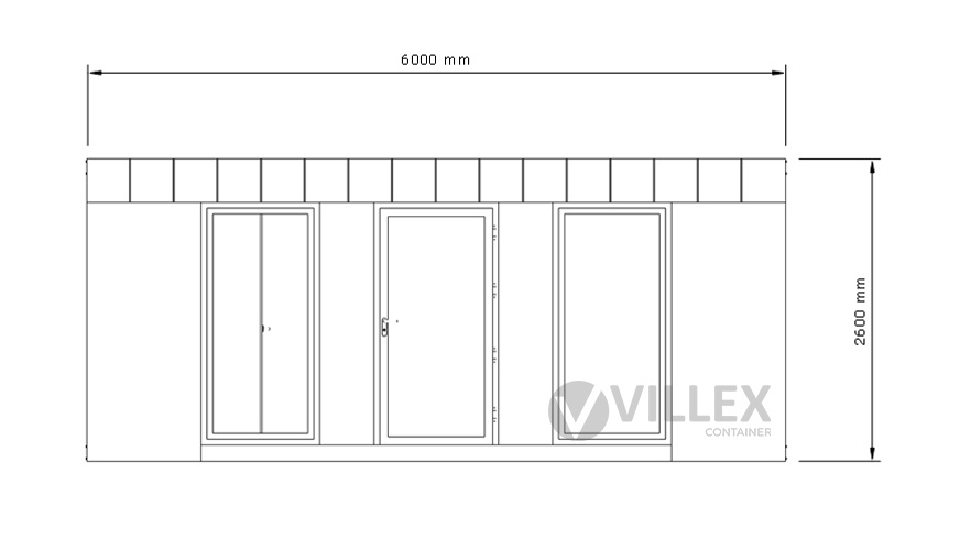Sanitärcontainer Villex Big Wood Pavillon 1.0 / Sanitär
