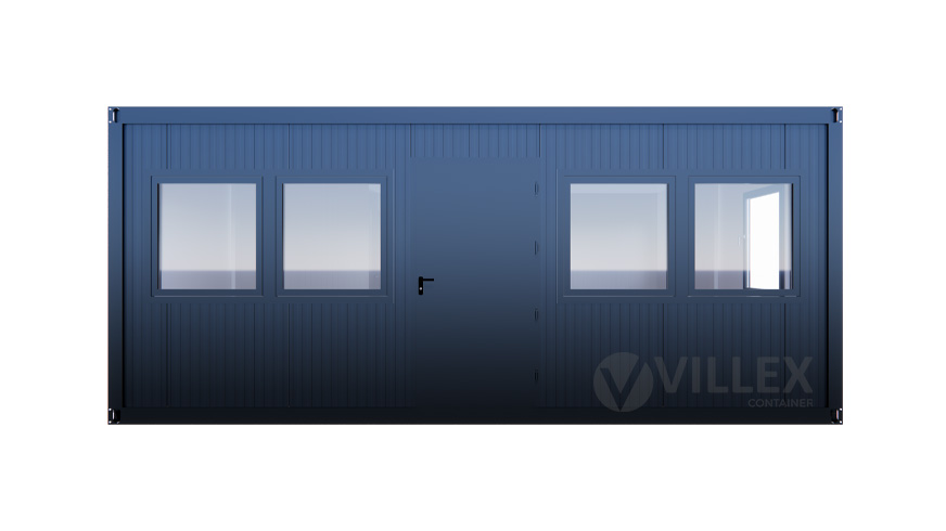 Sanitärcontainer Villex Doppio Big Cube Doppio Fenster Nero / Sanitär