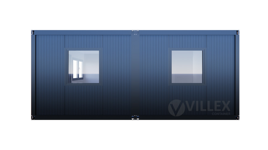 Sanitärcontainer Villex Doppio Big Cube Doppio Fenster Nero / Sanitär