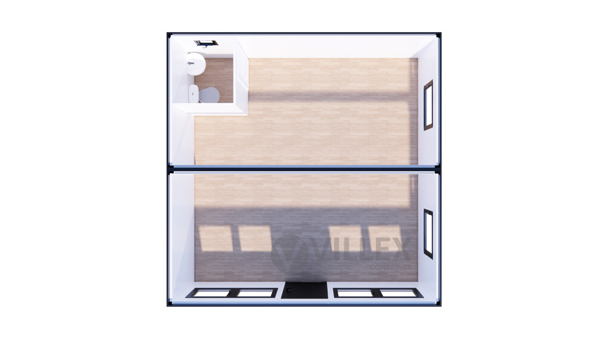 Sanitärcontainer Villex Doppio Big Cube Doppio Fenster Nero / Sanitär