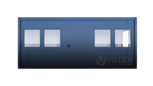 Sanitärcontainer Villex Doppio Standard Cube Doppio Fenster Nero / Sanitär