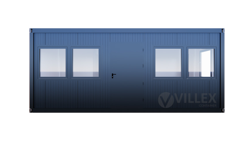 Sanitärcontainer Villex Doppio Standard Cube Doppio Fenster Nero / Sanitär