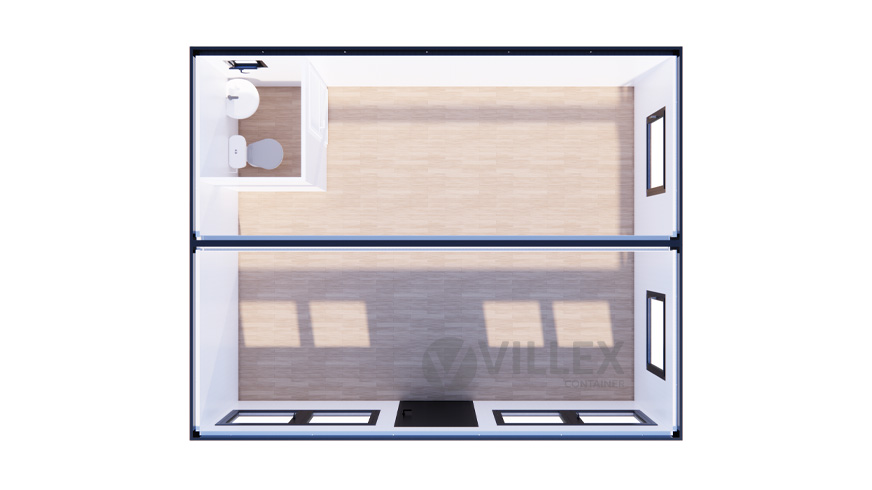 Sanitärcontainer Villex Doppio Standard Cube Doppio Fenster Nero / Sanitär