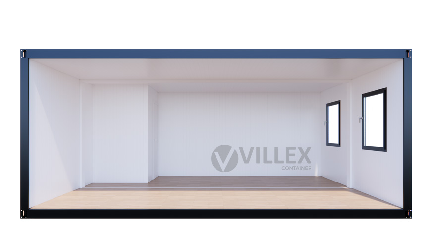 Sanitärcontainer Villex Doppio Standard Cube Doppio Fenster Nero / Sanitär