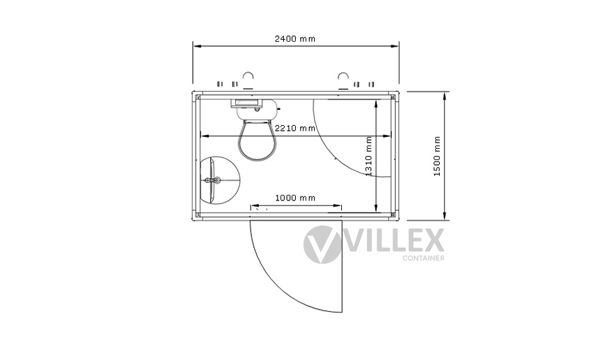 Sanitärcontainer Villex Multi Sanitär Cube Nero 3.0