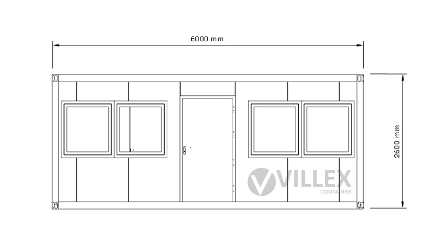Sanitärcontainer Villex Standard Cube Long Doppio Nero 1.0 / Sanitär