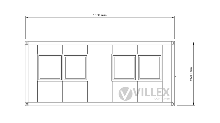 Sanitärcontainer Villex Standard Cube Short Doppio Nero 1.0 / Sanitär