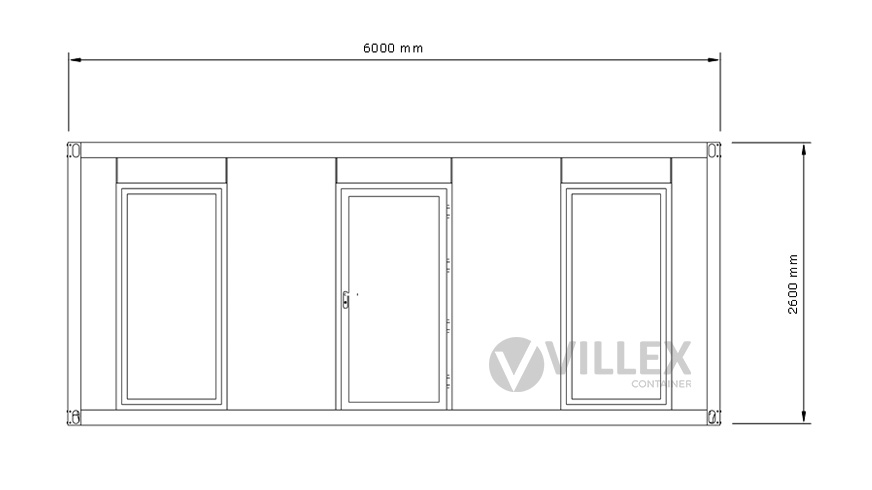 Sanitärcontainer Villex Standard Cube Vertikal Nero 1.0 / Sanitär