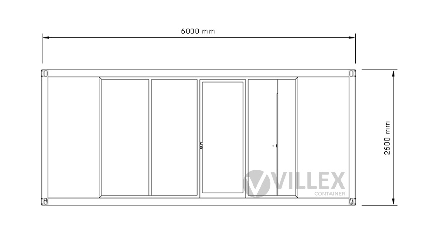 Sanitärcontainer Villex Standard Glas Cube Nero 2.0 / Sanitär