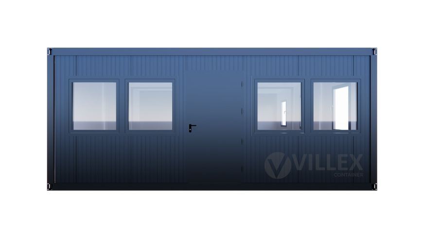 Sanitärcontainer Villex Triple Big Cube Doppio Fenster Nero / Sanitär