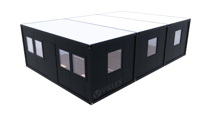 Sanitärcontainer Villex Triple Big Cube Doppio Fenster Nero / Sanitär