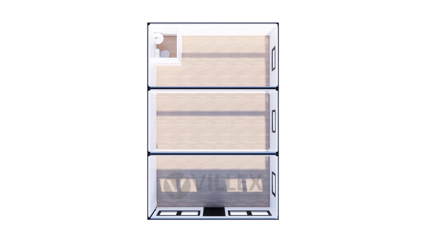 Sanitärcontainer Villex Triple Big Cube Doppio Fenster Nero / Sanitär