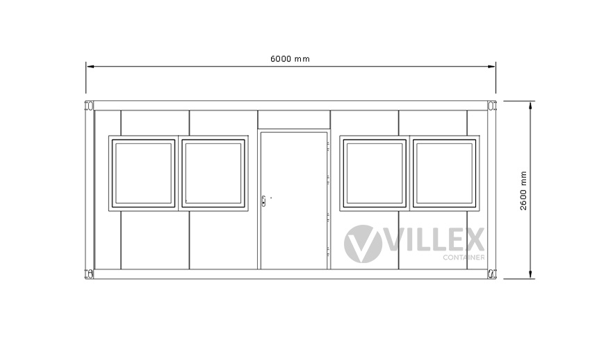 Sanitärcontainer Villex Triple Big Cube Doppio Fenster Nero / Sanitär