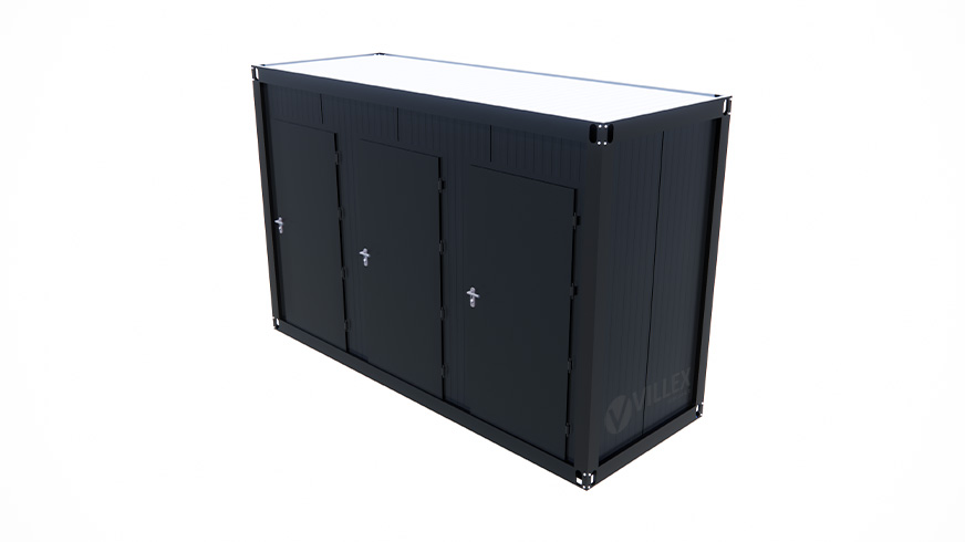 Sanitärcontainer Villex Triple Toilet Cube Nero 1.0