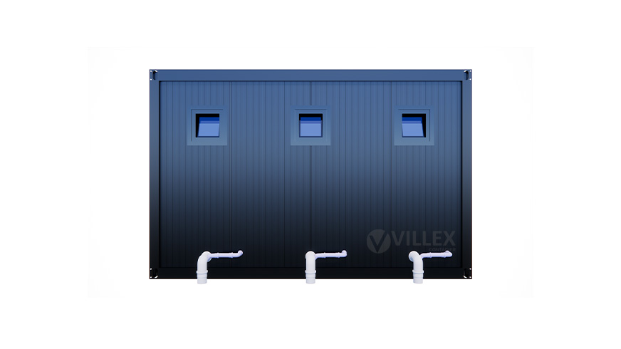Sanitärcontainer Villex Triple Toilet Cube Nero 1.0
