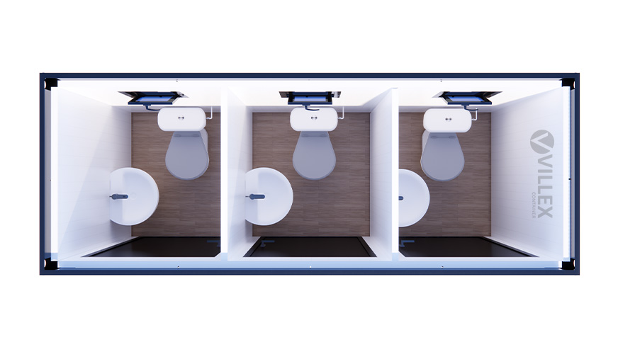Sanitärcontainer Villex Triple Toilet Cube Nero 1.0