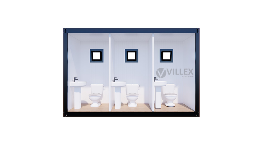 Sanitärcontainer Villex Triple Toilet Cube Nero 1.0