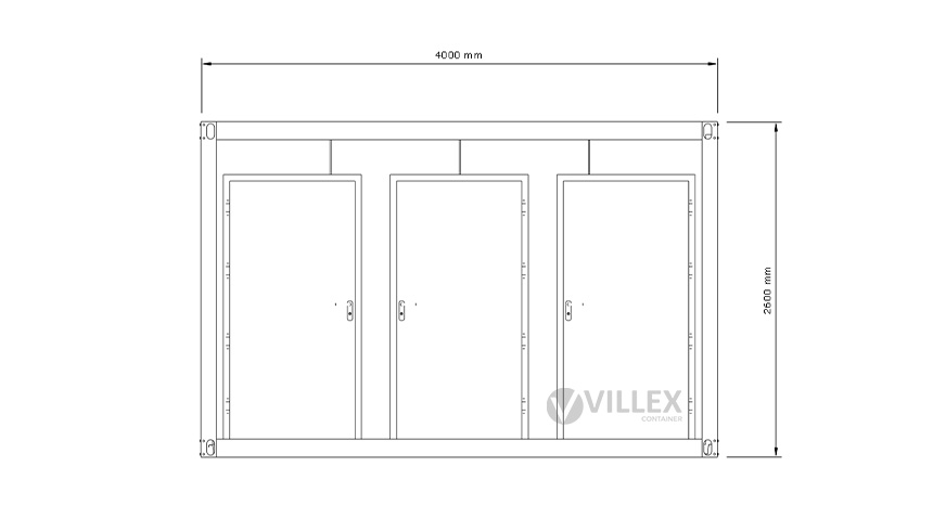 Sanitärcontainer Villex Triple Toilet Cube Nero 1.0