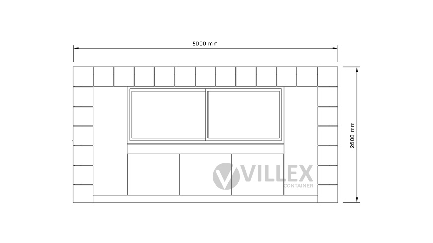 Verkaufscontainer-Villex-Medium-Block-Line-Black-1.0-9 Villex Medium Verkaufscontainer Block-Line Black 1.0