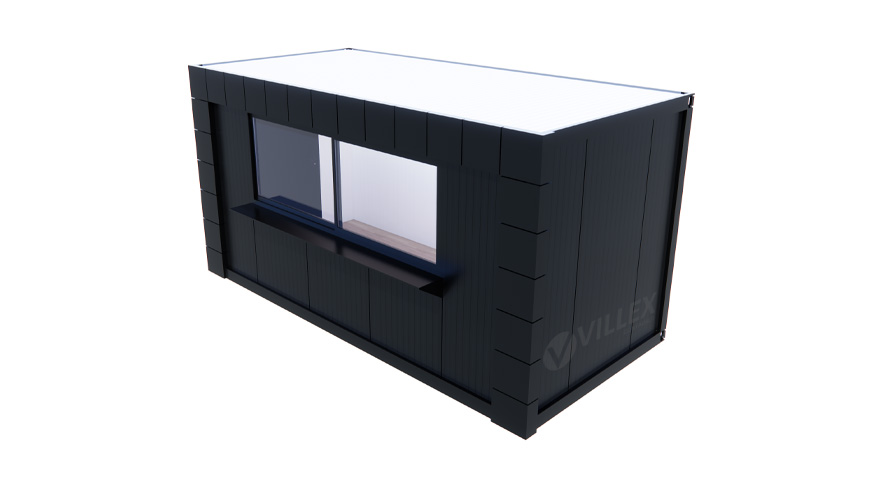 Villex Medium Verkaufscontainer Block-Line Black 2.0