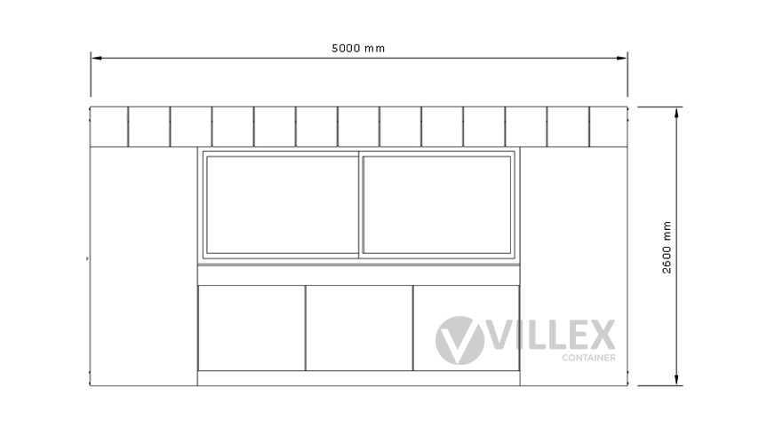 Villex Medium Verkaufscontainer Wood Pavillon 1.0