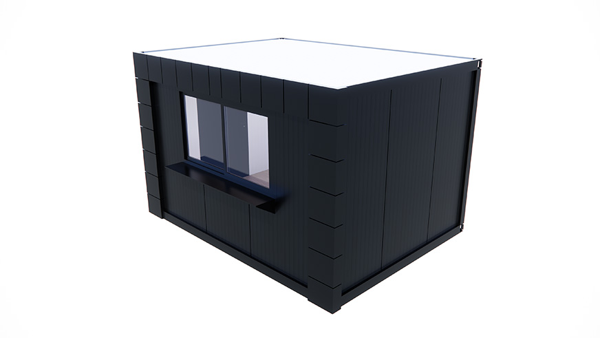 Villex Mini Verkaufscontainer Block-Line Black 1.0
