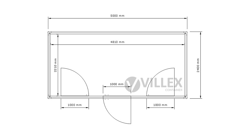 Bürocontainer Villex Medium Wood Pavillon 2.0