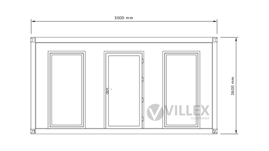 Bürocontainer Villex Medium Wood Pavillon 2.0