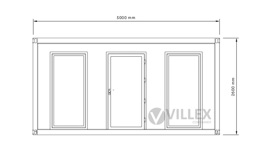 Bürocontainer Villex Medium Wood Pavillon 3.0