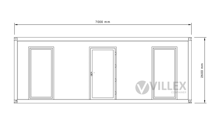 Bürocontainer Villex Mega Wood Pavillon 2.0