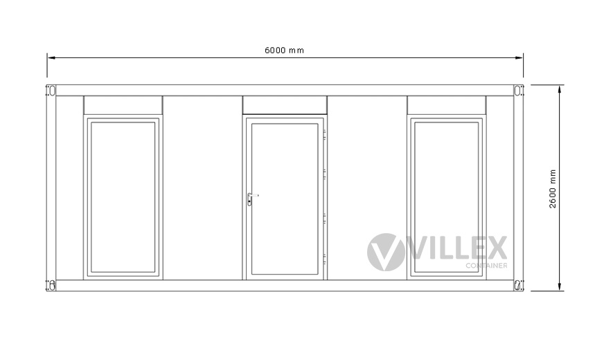 Bürocontainer Villex Standard Wood Pavillon 2.0
