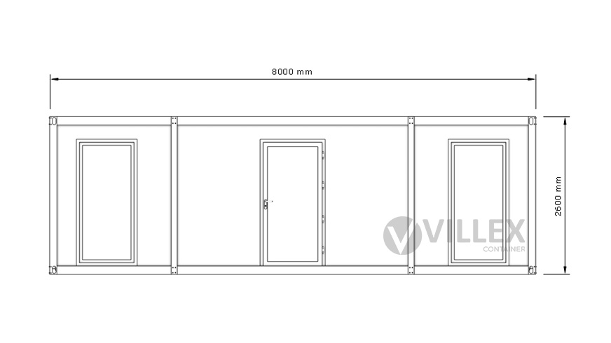Bürocontainer Villex Ultra Wood Pavillon 2.0