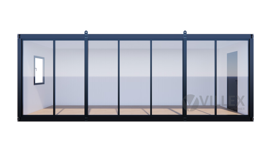 Bürocontainer Villex Mega Glas Cube Nero 1.0