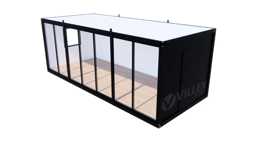 Bürocontainer Villex Mega Glas Cube Nero 1.0