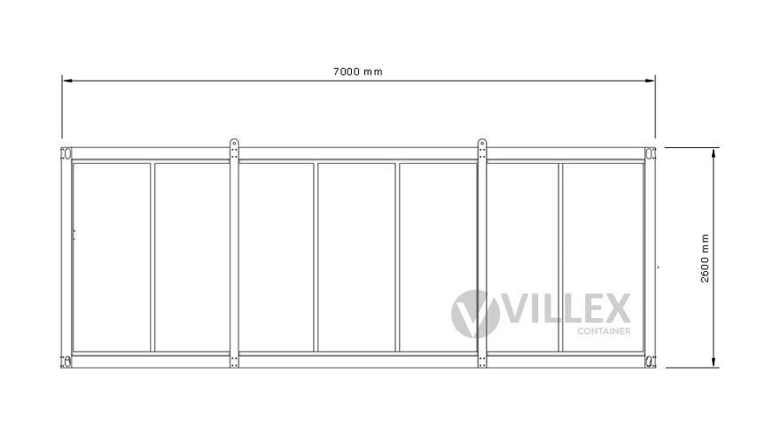 Bürocontainer Villex Mega Glas Cube Nero 1.0