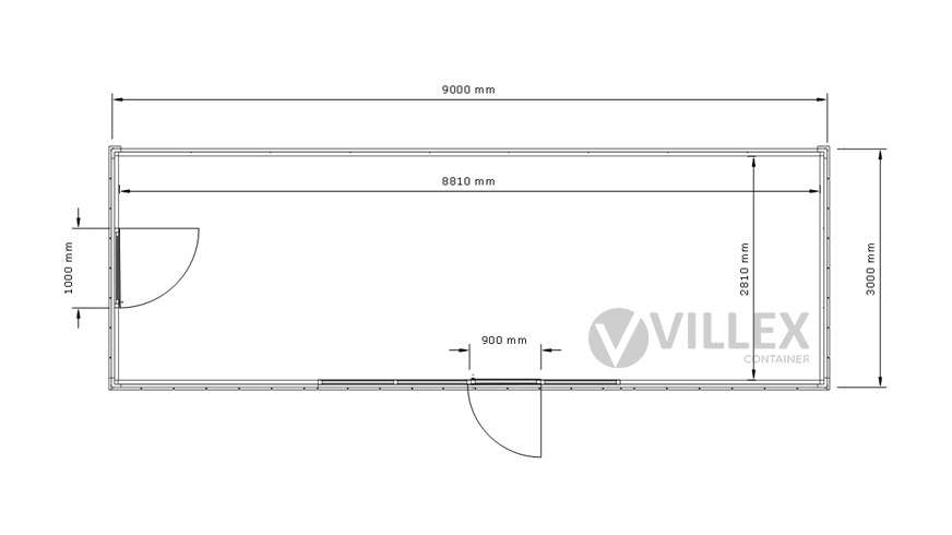 Bürocontainer Villex Giant Block-Line Black 2.0