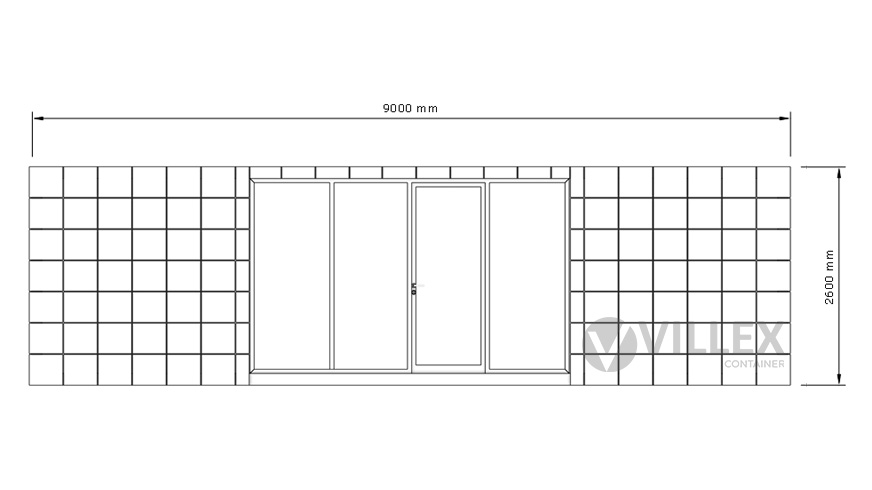 Bürocontainer Villex Giant Block-Line Black 2.0
