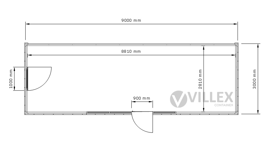 Bürocontainer Villex Giant Block-Line Grey 2.0
