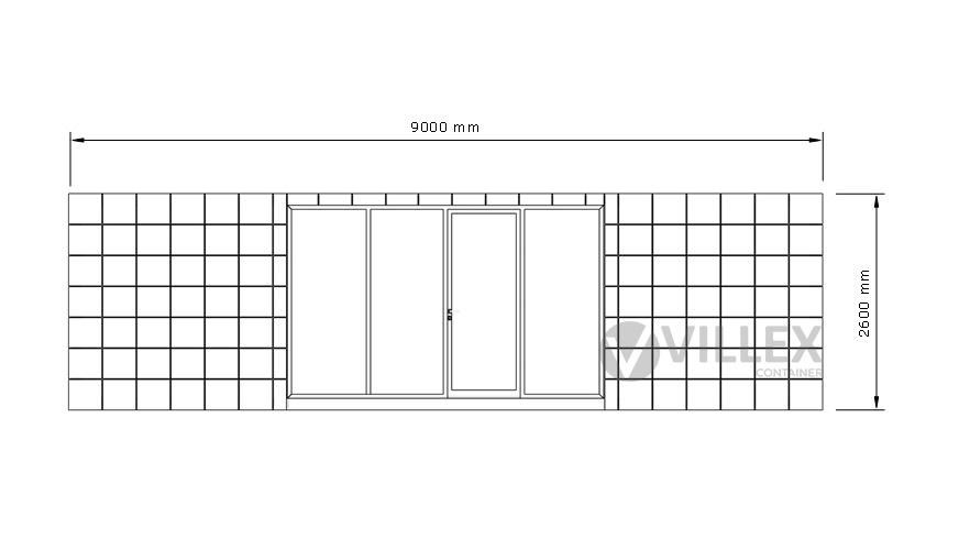 Bürocontainer Villex Giant Block-Line Grey 2.0