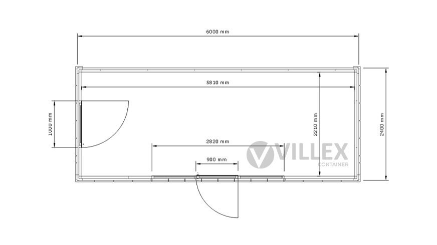 Bürocontainer Villex Standard Block-Line Black 2.0