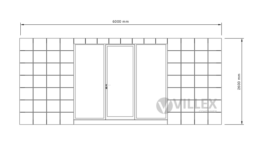Bürocontainer Villex Standard Block-Line Black 2.0
