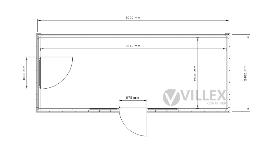 Bürocontainer Villex Standard Block-Line Grey 2.0