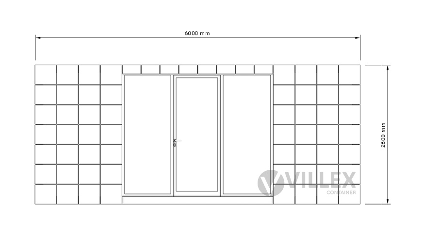 Bürocontainer Villex Standard Block-Line Grey 2.0